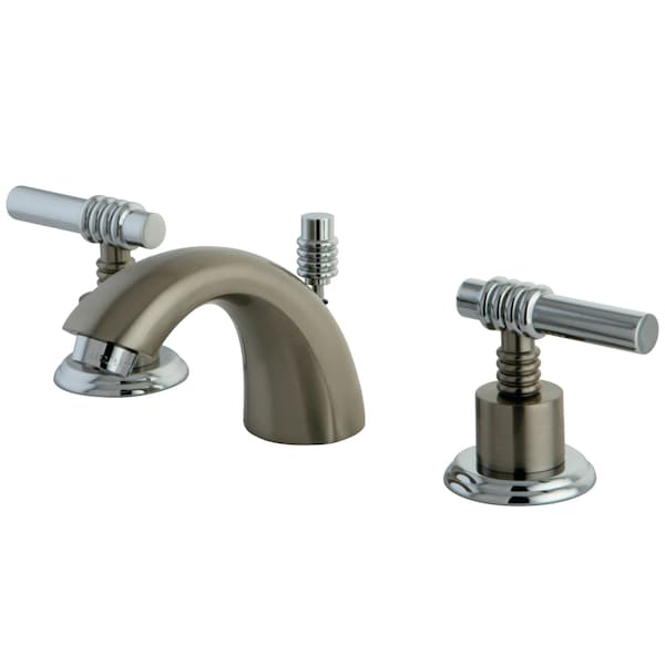 Mini-Widespread Bathroom Faucet, Brushed Nickel/Chrome
